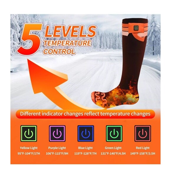 Mecmic Heated Socks for Men Women w APP Control 3000Mah 17H Heat Socks Medium - Picture 5 of 12